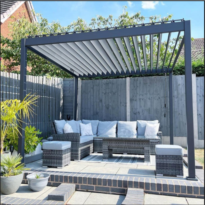 Pergola - PREMIUM QUALITY Grey Aluminum Pergola Frame available with Manual or Electric Louvres.