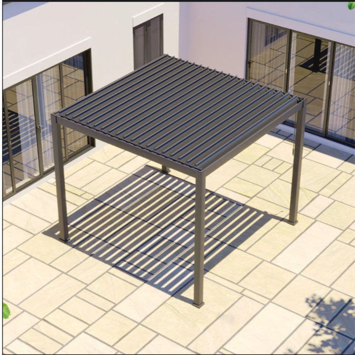 Pergola - PREMIUM QUALITY Grey Aluminum Pergola Frame available with Manual or Electric Louvres.