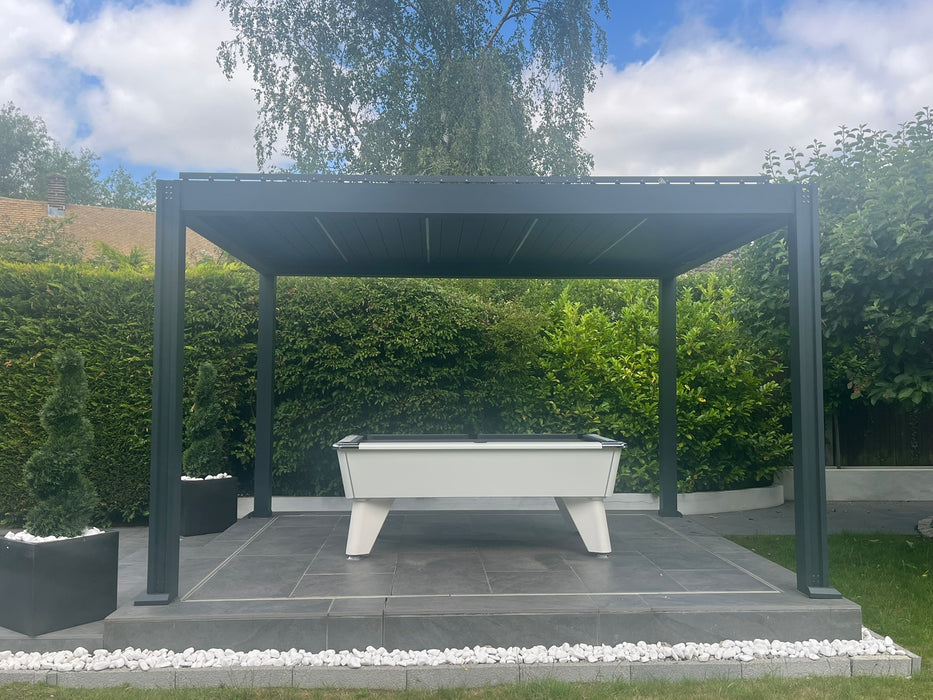 Pergola - PREMIUM QUALITY 3m x 3m Grey Aluminum Pergola Frame with Manual Louvres.